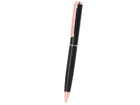 Set bolígrafo y roller aluminio negro y oro rosa Blexa de aluminio, vista lateral