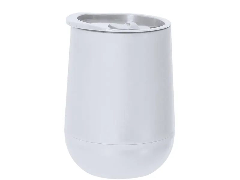 Vaso térmico de PP reciclado Rechex 320 ml doble pared en blanco de PP reciclado, vista frontal