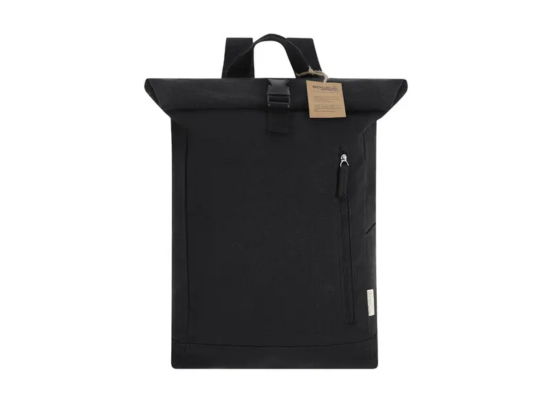 Mochila canvas reciclado Antrim 390 g en negro de canvas reciclado 390 g/ m2, vista frontal