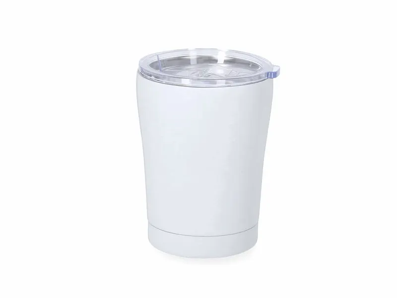 Vaso térmico de acero Liku 350 ml tacto goma para láser en blanco de acero inox, vista frontal