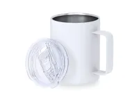 Taza térmica de acero Adelax 400 ml tacto goma láser de acero inox, vista lateral