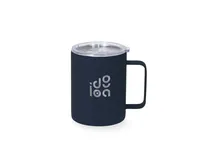 Taza térmica de acero Adelax 400 ml tacto goma láser de acero inox, vista frontal