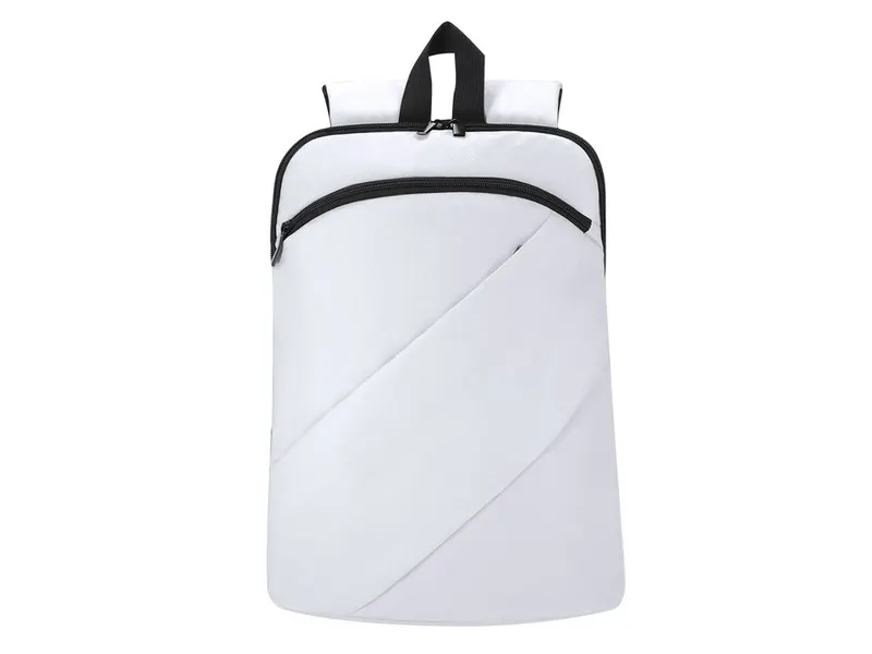Mochila de PU Gambul doble tirador 2 bolsillos frontales en blanco de PU, vista frontal