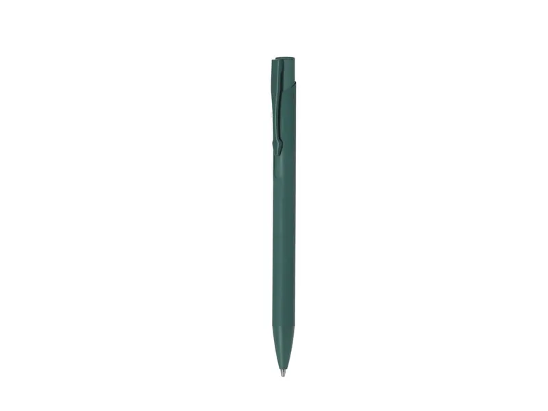 Bolígrafo de aluminio mate Vieso pulsador marcaje láser en verde oscuro de aluminio, vista frontal
