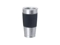 Vaso térmico de acero Zuncex 420 ml con banda de PU de acero inox/ PU, vista frontal