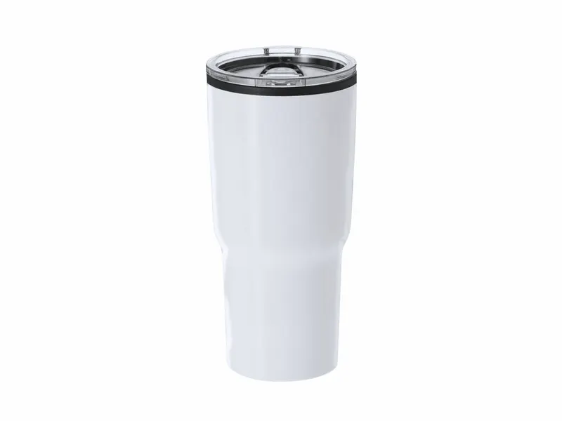 Vaso térmico de acero y PP Nabry 580 ml en blanco de acero inox/ interior PP, vista frontal