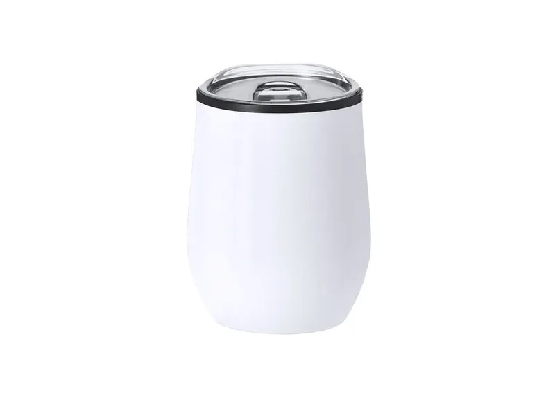 Vaso térmico de acero y PP Hanley 330 ml en blanco de acero inox/ interior PP, vista frontal
