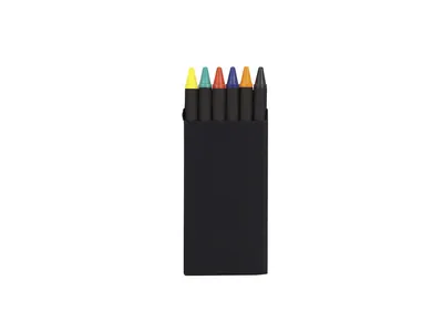 Caja Veseli de 6 ceras en cartón reciclado negro personalizable