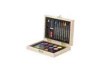 Set Lidner 24 piezas para colorear estuche de madera de madera, vista lateral