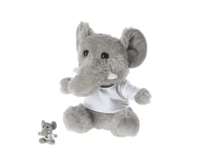 Elefante de peluche Brekalo con camiseta para sublimación personalizable