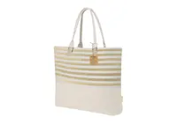 Bolsa de algodón reciclado Henar 210 g a rayas de algodón reciclado 210 g/ m2, vista lateral