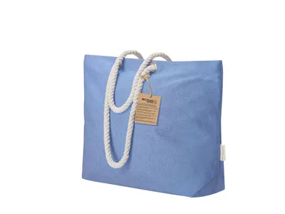 Bolsa algodón reciclado 220 g con asas trenzadas personalizable