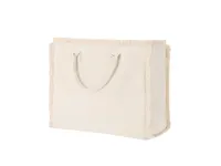 Bolsa de algodón Dinebor 360 g con flecos y cremallera de algodón 360 g/ m2, detalle 1