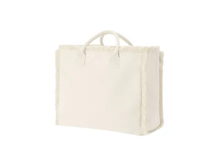 Bolsa de algodón Dinebor 360 g con flecos y cremallera personalizable