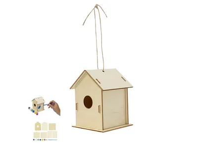 Caseta colgante de madera para pintar con pinturas personalizable