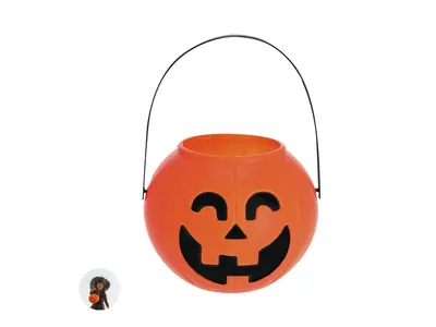 Cesta de Halloween en forma de calabaza personalizable
