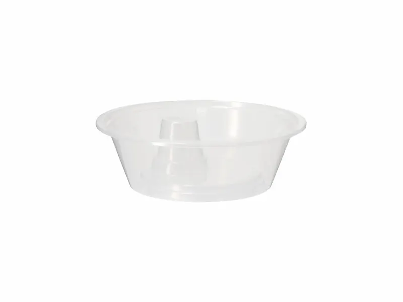 Bowl Apeyar para vaso con orificio para pajita en transparente de PP, vista frontal