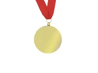 Medalla dorada en relieve Binea 7 cm para láser de metal/ poliéster, detalle 1