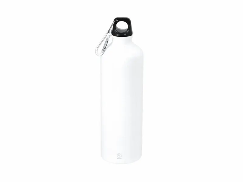 Bidón de aluminio reciclado Glaxon esmerilado 800 ml en blanco de aluminio reciclado, vista frontal