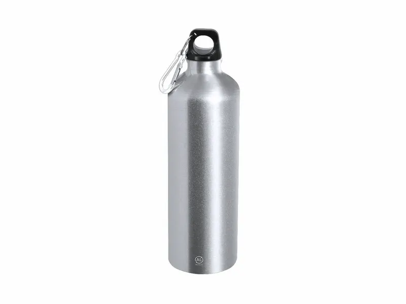 Bidón de aluminio reciclado Glaxon esmerilado 800 ml en plateado de aluminio reciclado, vista frontal