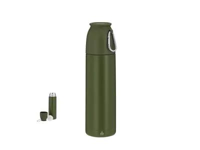 Set termo Clorin 500 ml con taza de acero reciclado personalizable