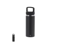 Botella térmica reciclada Nabrax 550 ml asa mosquetón de acero inox reciclado, vista frontal