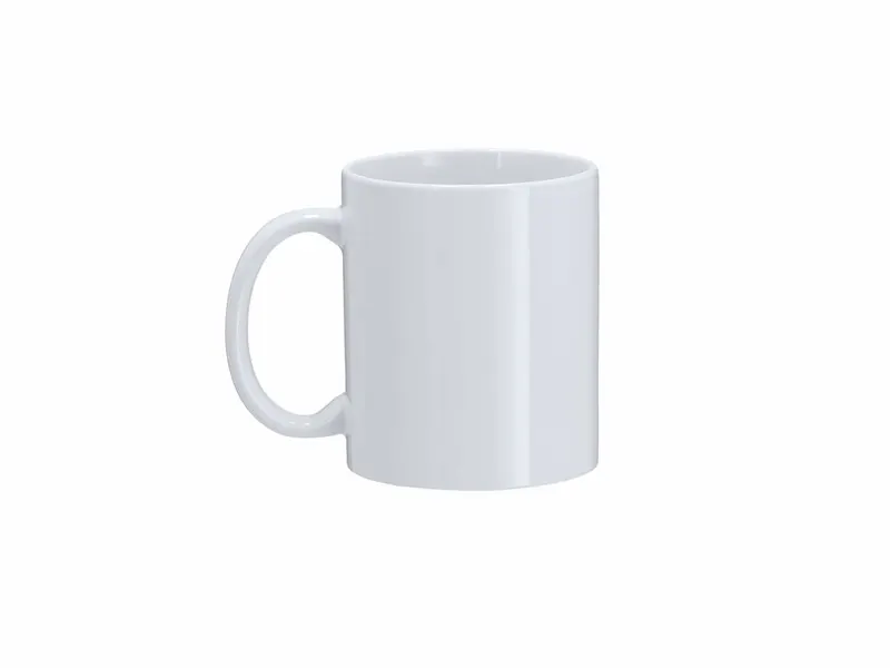 Taza de cerámica Werdan sublimación calidad AAA 350 ml en blanco de cerámica, vista frontal