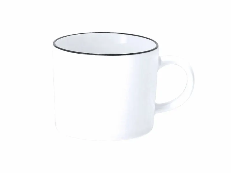 Taza de cerámica mate Dumax 400 ml en blanco de cerámica, vista frontal