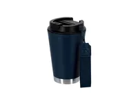 Vaso térmico de PP reciclado Wirten 300 ml con cinta de PP reciclado/ base acero inox reciclado, vista lateral