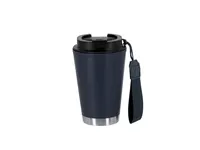 Vaso térmico de PP reciclado Wirten 300 ml con cinta de PP reciclado/ base acero inox reciclado, vista frontal