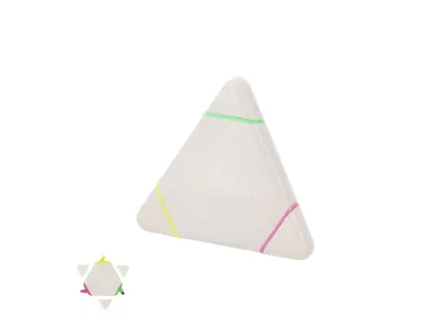 Marcador fluorescente triple caña trigo triangular personalizable