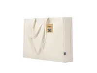 Bolsa de algodón Kimich Fairtrade 220 g con fuelle de algodón fairtrade 220 g/ m2, vista lateral