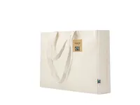 Bolsa de algodón Kimich Fairtrade 220 g con fuelle de algodón fairtrade 220 g/ m2, vista frontal