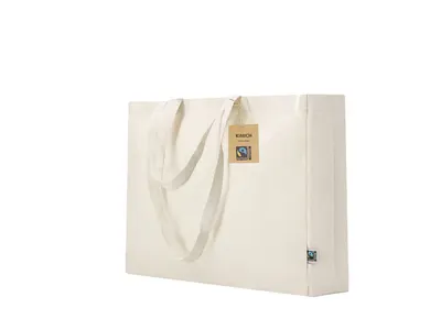 Bolsa de algodón Kimich Fairtrade 220 g con fuelle personalizable