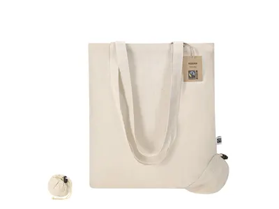 Bolsa plegable de algodón Kieran Fairtrade 120 g personalizable