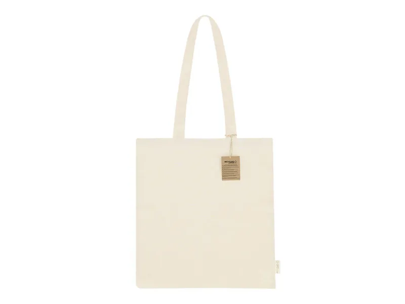 Bolsa de algodón reciclado Barzon 180 g en natural de algodón reciclado 180 g/ m2, vista frontal