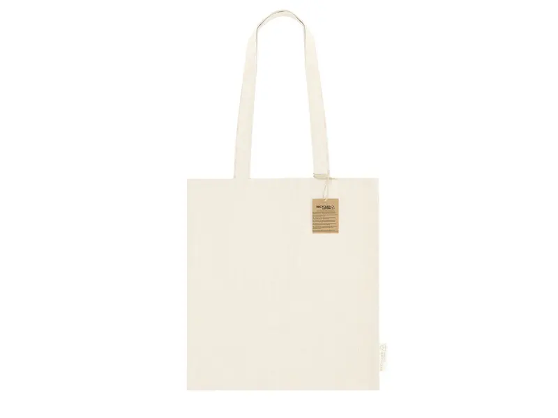 Bolsa de algodón reciclado Fintar 240 g asas 70 cm en natural de algodón reciclado 240 g/ m2, vista frontal