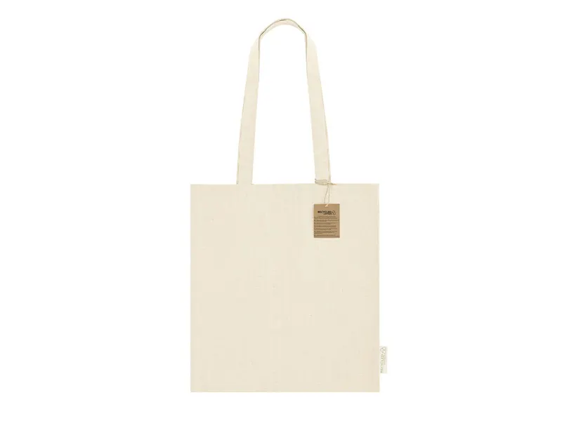 Bolsa de algodón reciclado Domarix 280 g asas 70 cm en natural de algodón reciclado 280 g/ m2, vista frontal