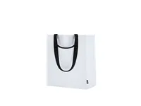 Bolsa de pp woven Sayon laminado RPET con doble asa de PP-Woven laminado RPET, vista lateral