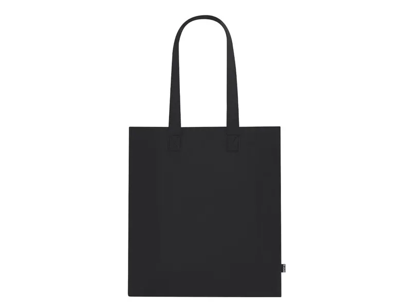 Bolsa de fieltro RPET Horvik con asas largas en negro de fieltro RPET, vista frontal