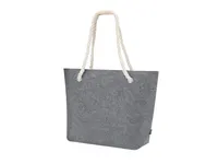 Bolsa de fieltro RPET Northax con asas de cordón y fuelle de fieltro RPET/ algodón, vista lateral