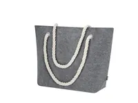 Bolsa de fieltro RPET Northax con asas de cordón y fuelle de fieltro RPET/ algodón, vista frontal