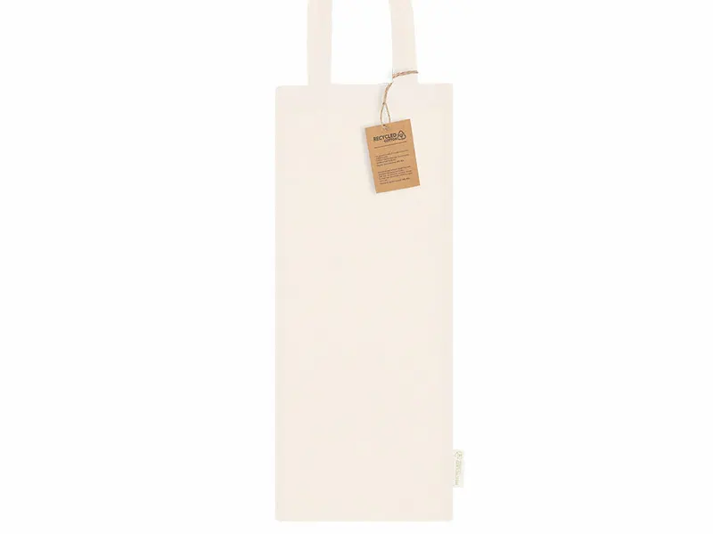 Bolsa de algodón reciclado Gadlen 140 g alargada en natural de algodón reciclado 140 g/ m2, vista frontal