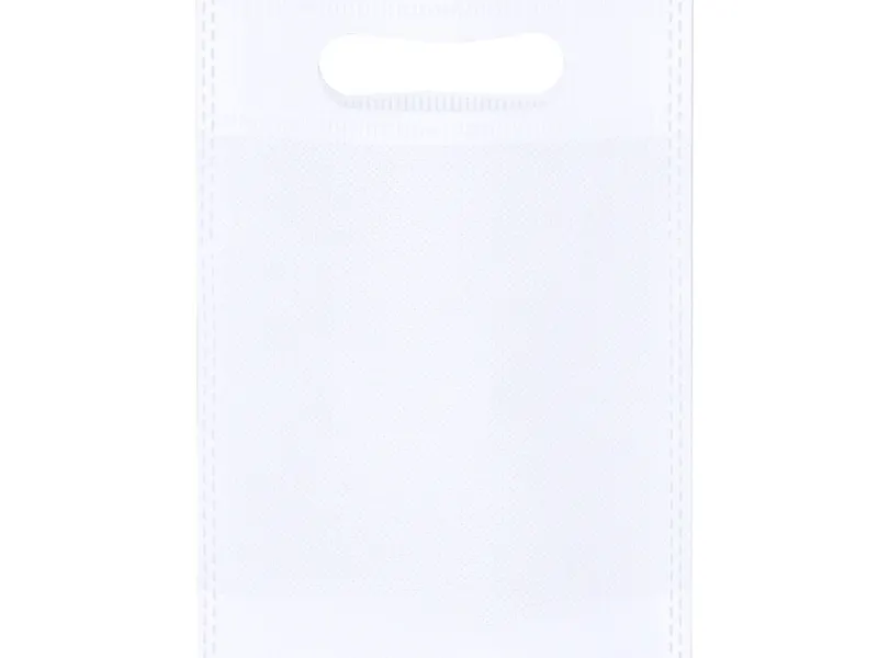 Bolsa non woven Soron 80 g con fuelle redondo en blanco de non-Woven, vista frontal