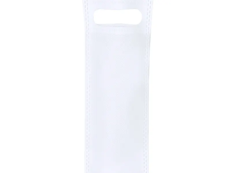 Bolsa non woven Wayan 80 g con fuelle redondo en blanco de non-Woven, vista frontal