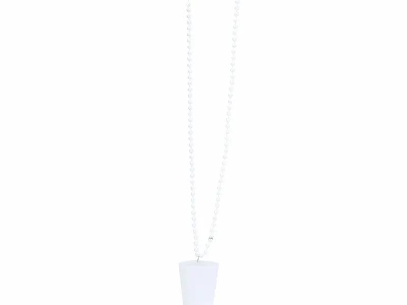 Vaso chupito LED Bolten 50 ml con cordón en blanco de PS, vista frontal