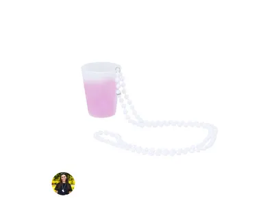 Vaso chupito LED Bolten 50 ml con cordón personalizable