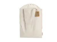 Bolsa de algodón reciclado Flerix 260 g con cordones de algodón reciclado 260 g/ m2, vista frontal