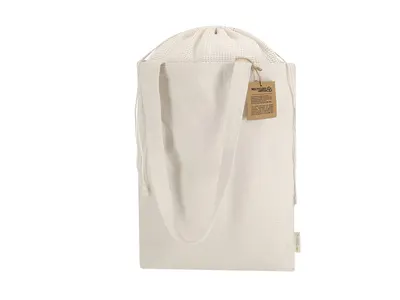 Bolsa algodón reciclado 260 g con cordones personalizable