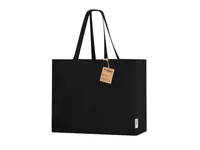 Bolsa de canvas reciclado Lilan 300 g con fuelle de canvas reciclado 300 g/ m2, vista lateral